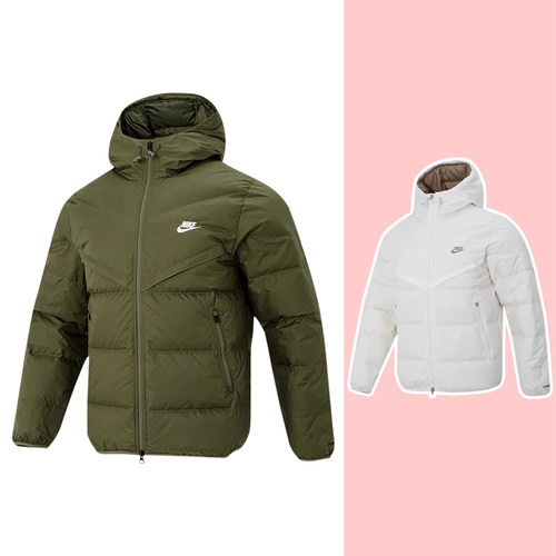 NIKE耐克刺绣logo连帽羽绒服