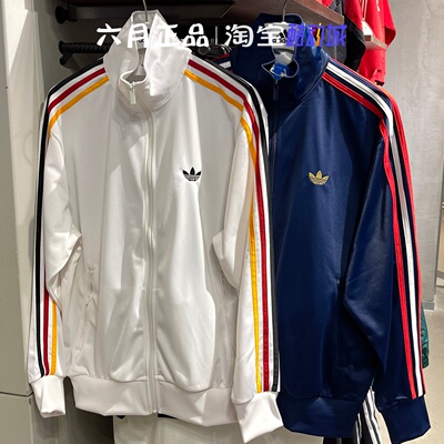 阿迪达斯三叶草拼色刺绣LOGO外套