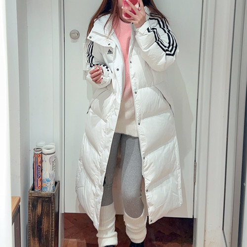 阿迪达斯男女情侣长款羽绒服