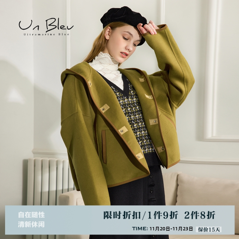 连帽羊毛呢外套女小个子2022冬季