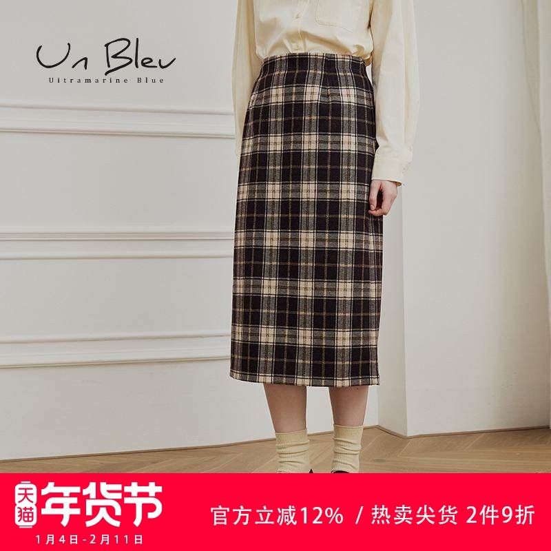 unbleu格子半身裙女2026春秋季新款女装宽松时尚气质格纹针织裙子,女装/女士精品,半身裙,淘宝优惠券,粉丝福利购,淘宝优惠卷