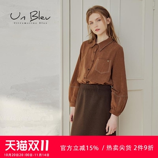 高级气质复古法式 unbleu衬衫 女装 新款 上衣 女设计感小众2025春秋季