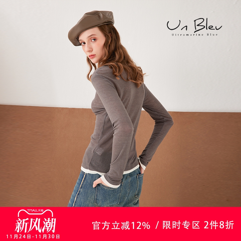 薄款针织衫女灰色修身时髦高级感