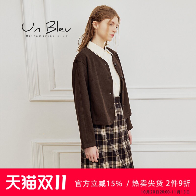 unbleu短款外套女2026春秋新款女装高级宽松时尚好看独特漂亮上衣