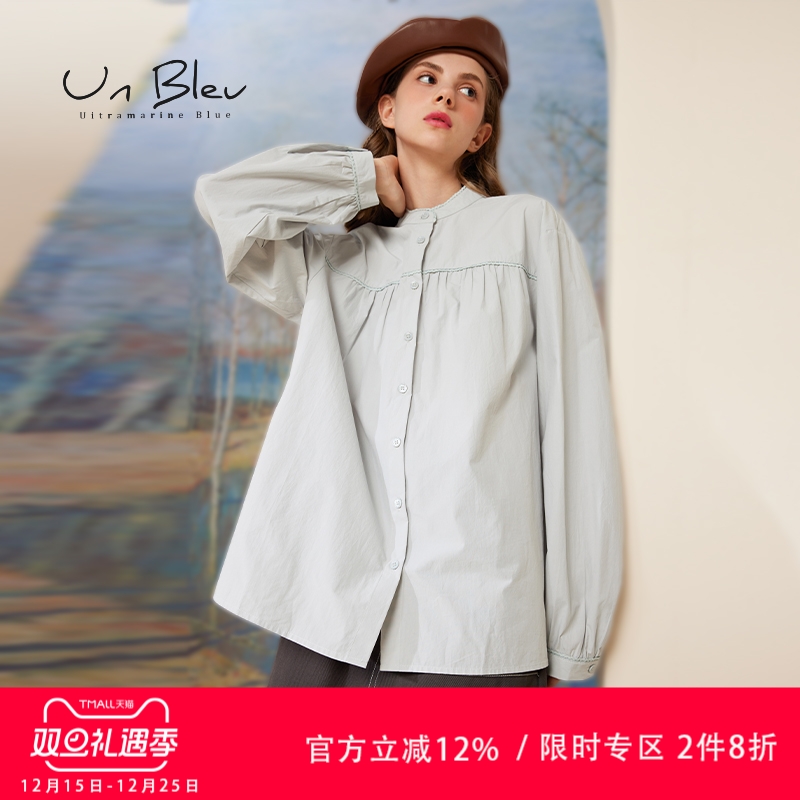 宽松日系纯棉衬衫女设计感小众