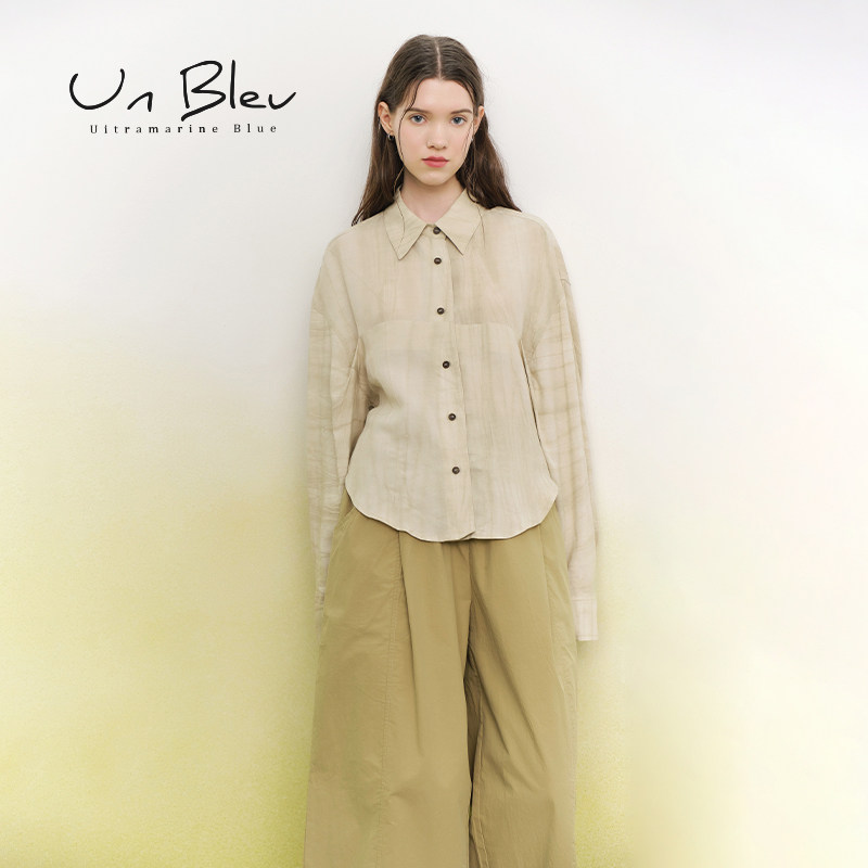 UnBleu衬衫女设计感小众2025新款春秋宽松时尚女装独特休闲上衣