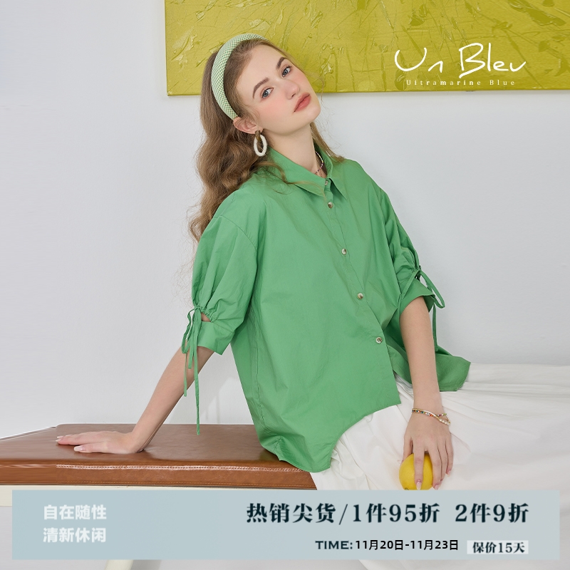 衬衫女短袖纯棉设计感小众夏季