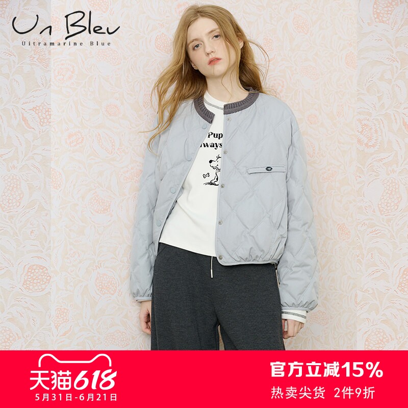 UnBleu羽绒服女设计感小众女装2025新款冬装宽松时尚短款羽绒外套