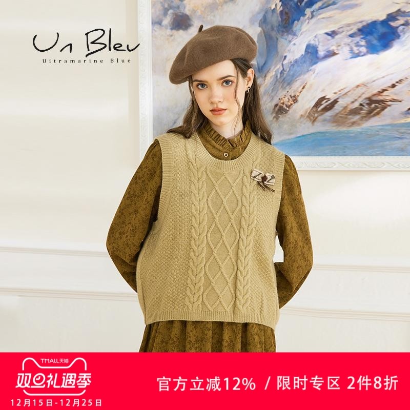 unbleu针织马甲2024新款