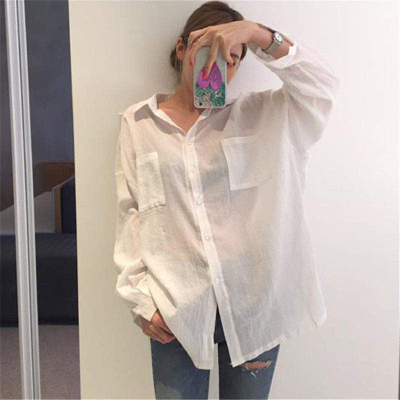 handsome Summer clothing white literature Lazy Blouse Hong Kong style Mid length version Trend shirtin the Women's clothing/Boutique , Shirt  category - from Buy2taobao.com to provide professional Taobao agent buy service