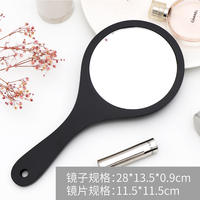 Round Wood Vintage Hand Mirror Makeup Vanity Mirror Portable thumbnail 4