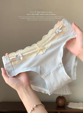 谁懂这个奶蓝色！！巨乖巨可爱~高腰婴儿棉内内尊嘟很软糯~