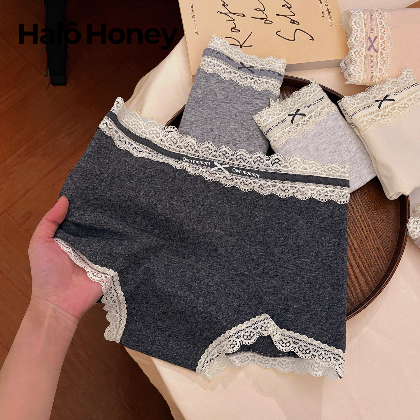 蕾丝花边女士内裤纯棉裆抑菌中腰无痕透气日系纯欲蝴蝶结三角裤