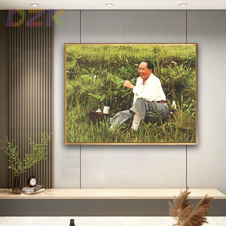 毛主席像画像在杭州农村墙画伟人头像客厅玄关壁挂画铝合金装饰a6