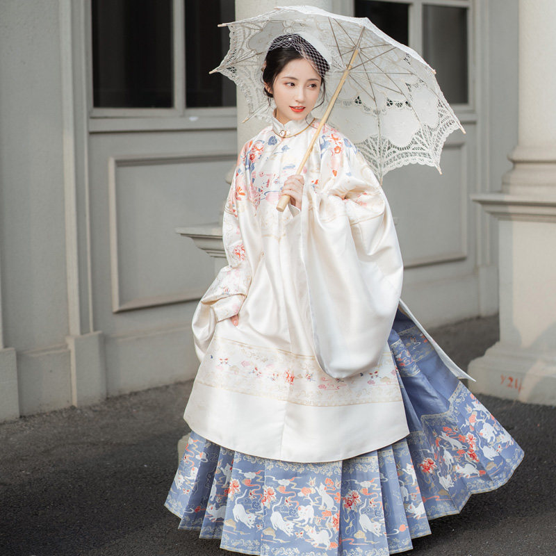 云藏月绣御狸明制汉服织金马面裙女款长衫上袄日常改良原创衣古装_虎窝淘