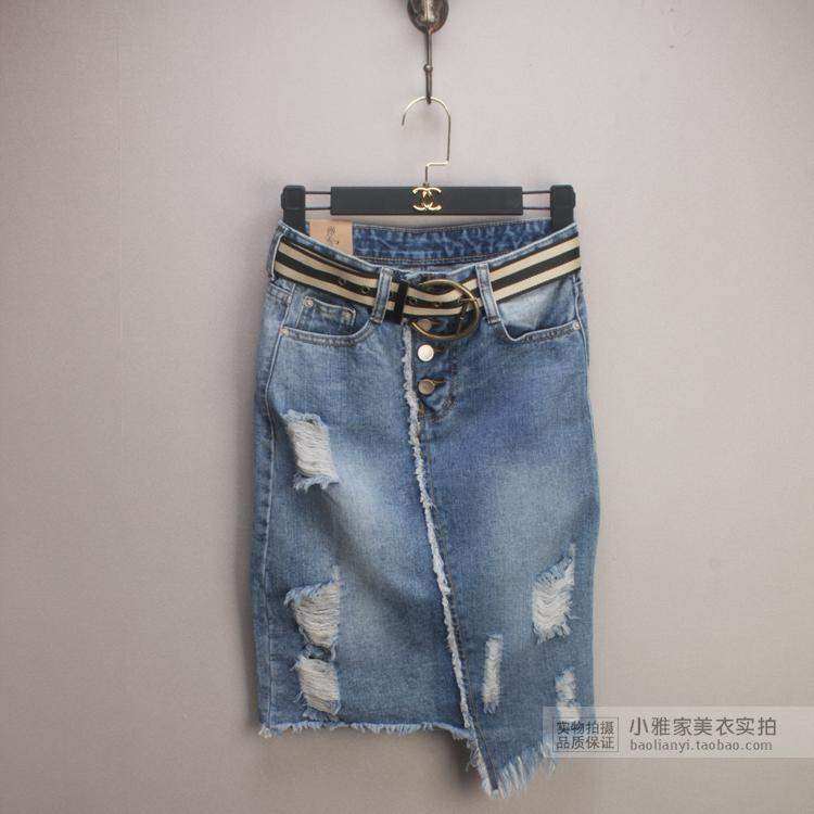 summer Large cowboy Mid length version Self cultivation Fishtail skirt Short skirt student hole Body Package hip hole Fishtail skirtin the Women's clothing/Boutique , Skirts  category - from Buy2taobao.com to provide professional Taobao agent buy service