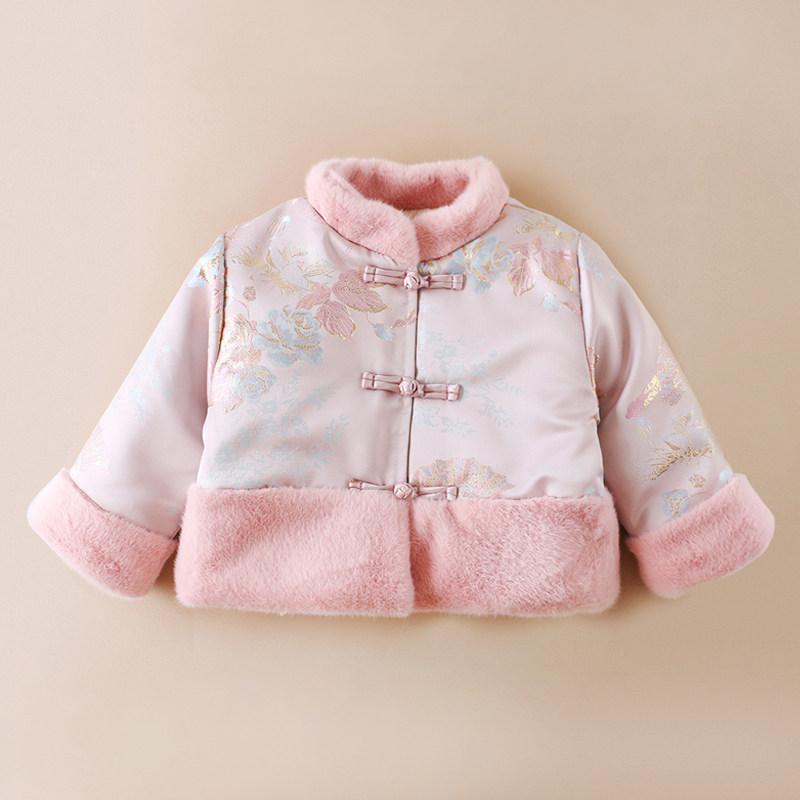 女童中国风夹棉外套秋冬款宝宝过年喜气拜年衣服汉服儿童唐装棉袄,童装/婴儿装/亲子装,唐装,淘宝优惠券,粉丝福利购,淘宝优惠卷