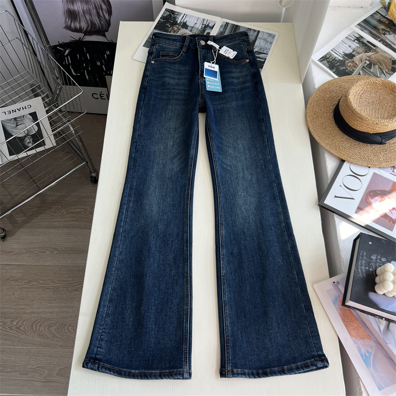 显腿直加绒保暖显瘦喇叭长裤