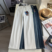 四面弹直筒长裤 神级显瘦 女 秋冬新款 白色窄版 高腰阔腿牛仔裤