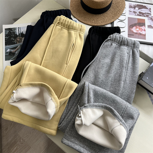 一条过冬~闭眼入 加厚保暖两穿卫裤冬季高腰显瘦休闲百搭直筒长裤