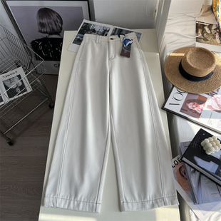 加绒保暖梨形裤~ 挺阔有型高腰显瘦弯刀牛仔裤女冬季宽松阔腿长裤