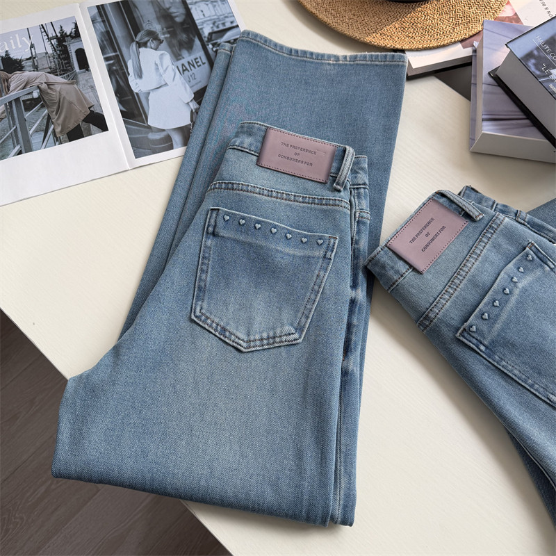 早春新宠!双版本四面弹牛仔直筒裤女 莱赛尔浅色显瘦窄版阔腿长裤