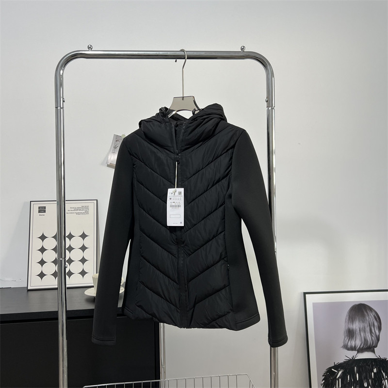 西班牙D 修身显瘦连帽空气棉长袖拼接轻薄绗缝羽绒棉服女短外套,女装/女士精品,棉衣/棉服,淘宝优惠券,粉丝福利购,淘宝优惠卷