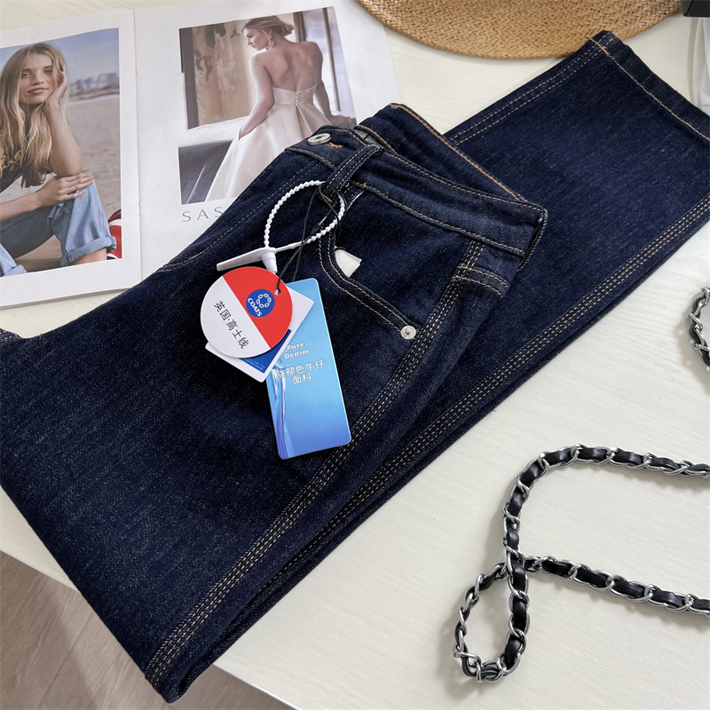 高腰显瘦弹力小个子九分直筒裤春