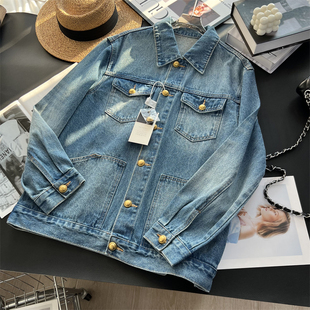 重工高级感~！男友风牛仔外套又酷又飒宽松小众水洗休闲上衣女秋