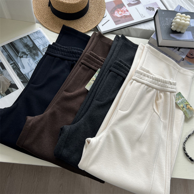 秋冬加厚垂感宽松慵懒阔腿裤