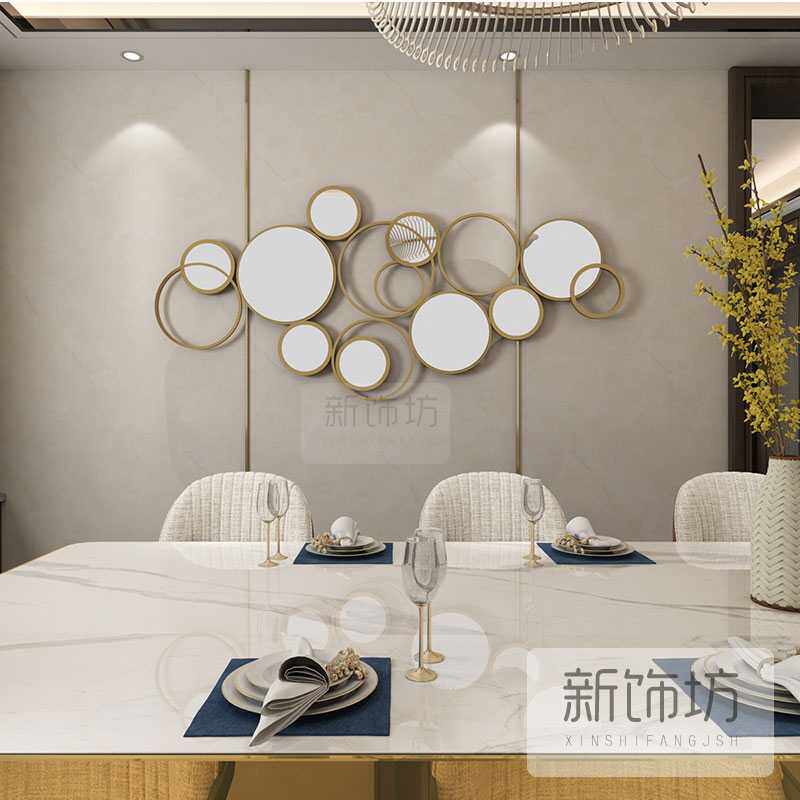 现代铁艺创意圆形镜子壁挂背景墙面装饰金属铁艺酒店装饰品挂件在类目 家居饰品, 壁饰中 - 来自Buy2taobao.com提供专业的淘宝代购服务