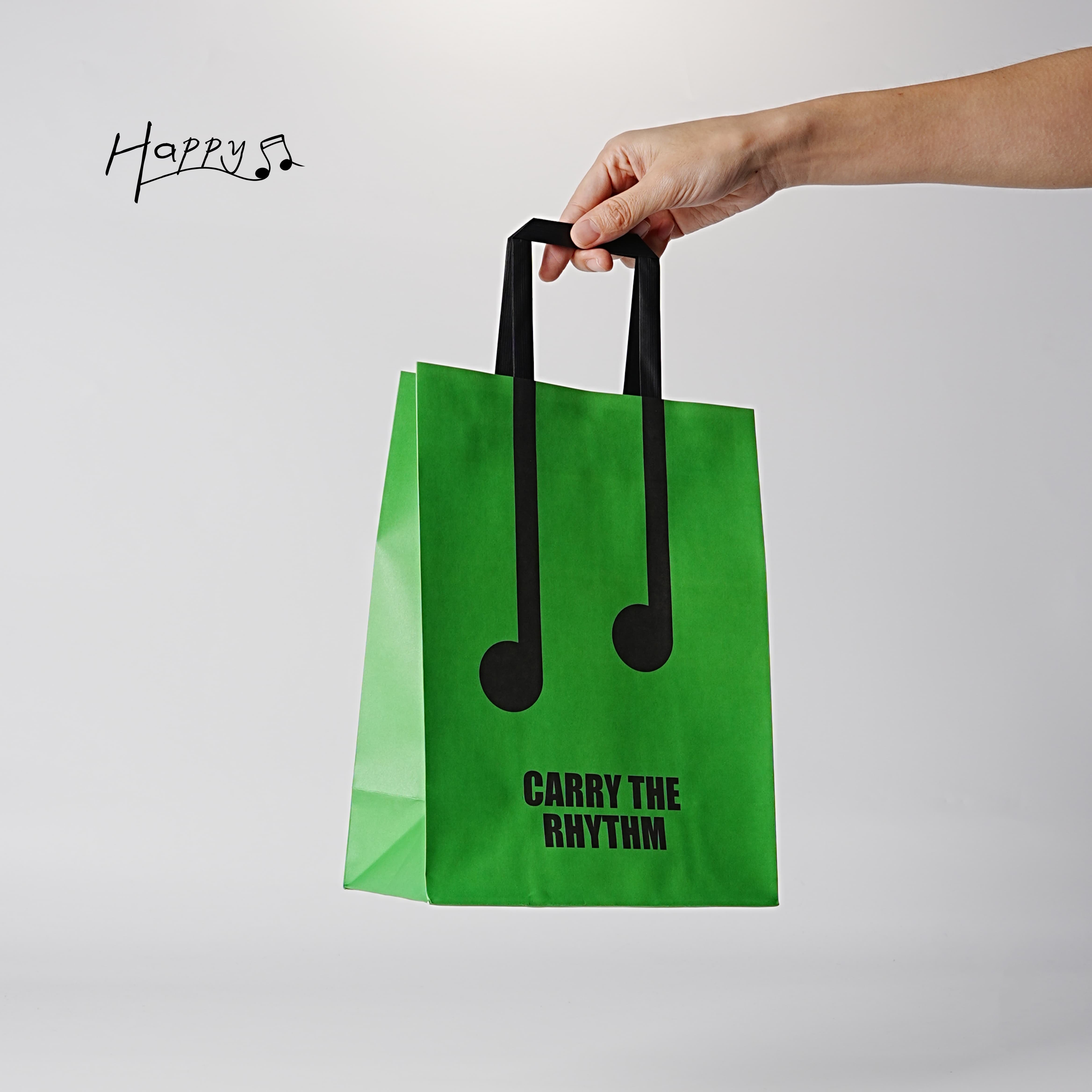 双杯加厚可循环纸袋创意立体音符手提袋礼品袋咖啡奶茶饮品打包袋