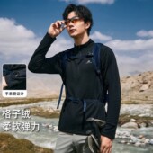 立领格子加绒长袖 新款 2026年春季 拓路者抓绒衣拉链半开襟上衣男款