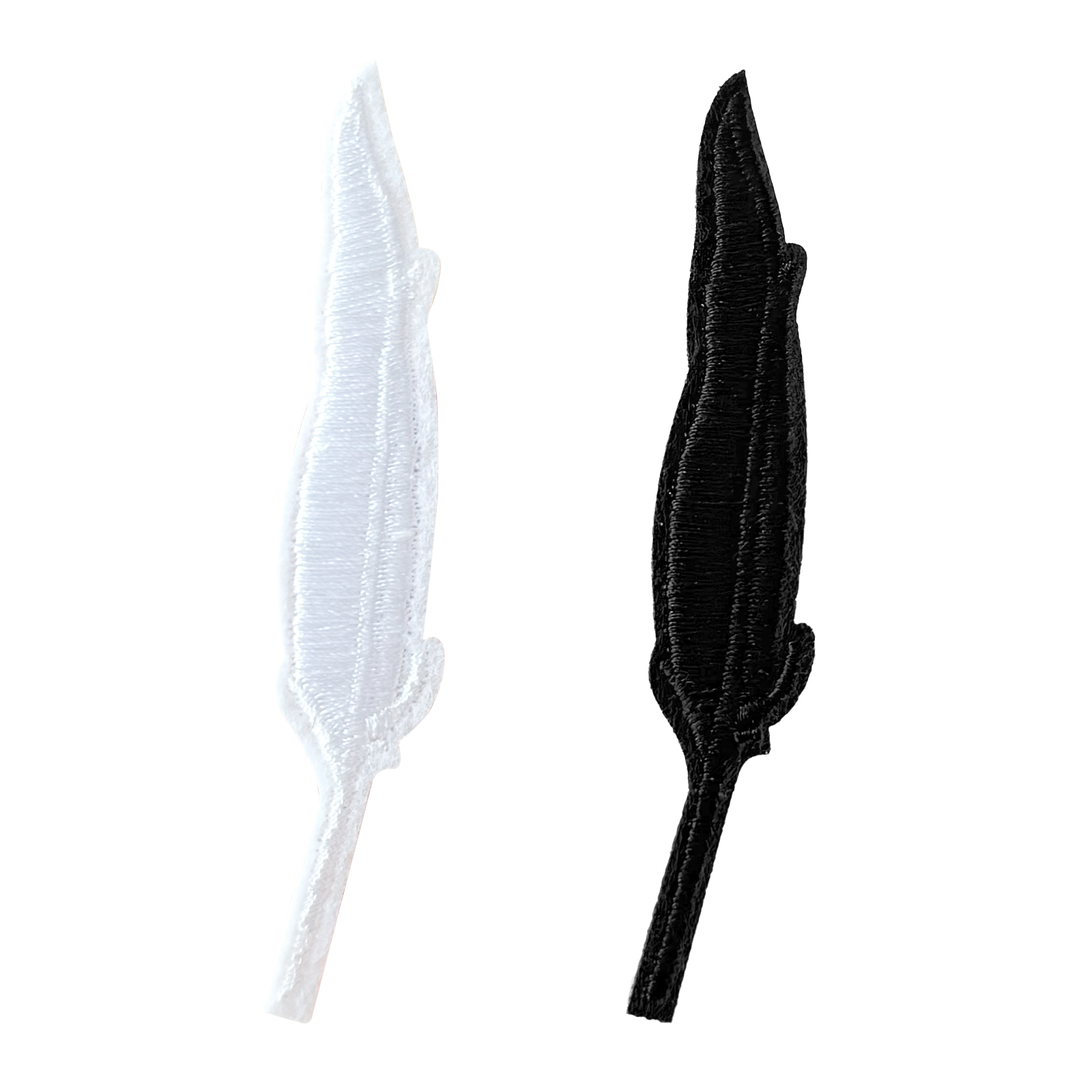 黑白百搭羽毛布贴刺绣衣服贴补丁贴贴花小号破洞修补臂章胸章