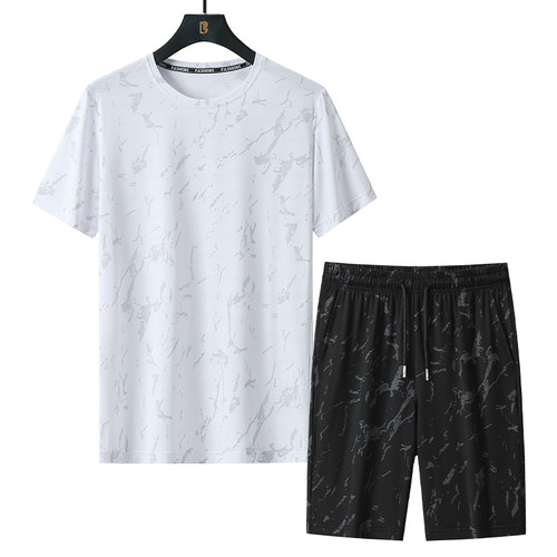 休闲大码运动服套装男两件