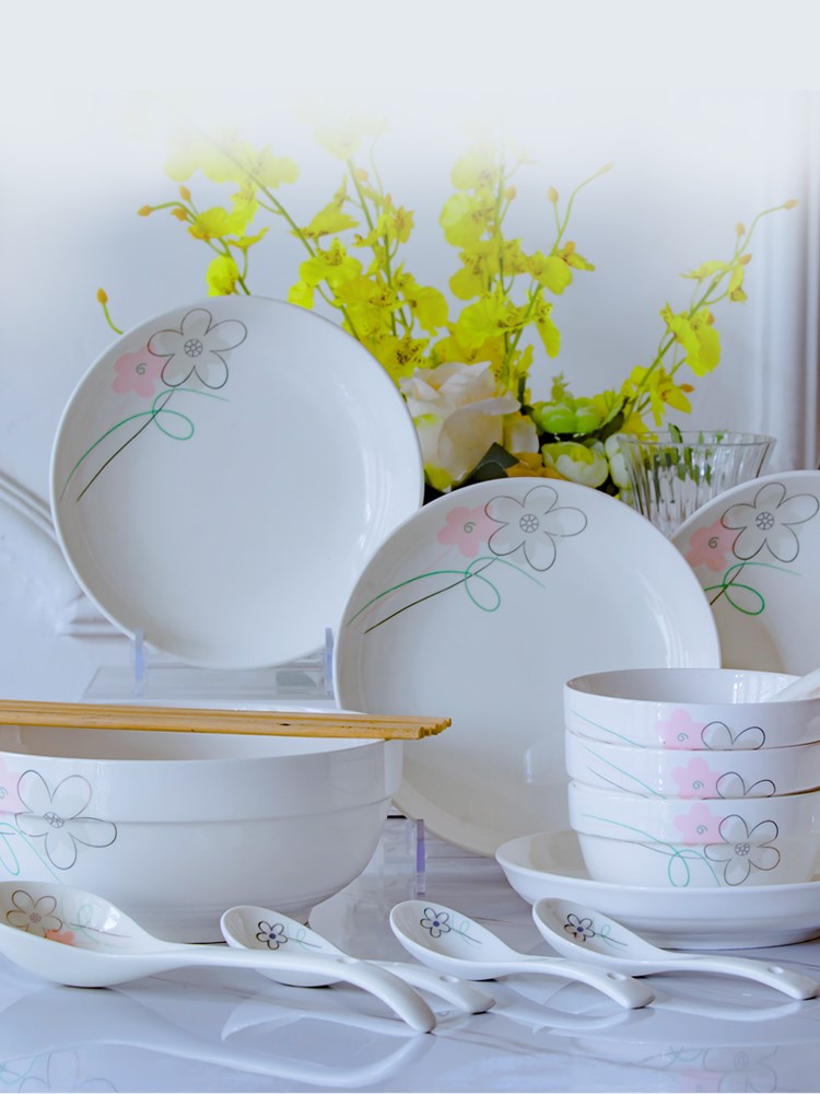 碗盤碗筷碗碟用具全套套裝帶勺菜盤盤子泡面碗可愛時尚家用在類目 餐飲具, 餐具, 碗中 - 來自Buy2taobao.com提供專業的淘寶代購服務