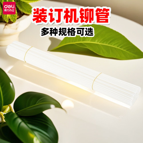 得力财务装订机铆管透明装订管3853/3844/3847/3832装订机耗材