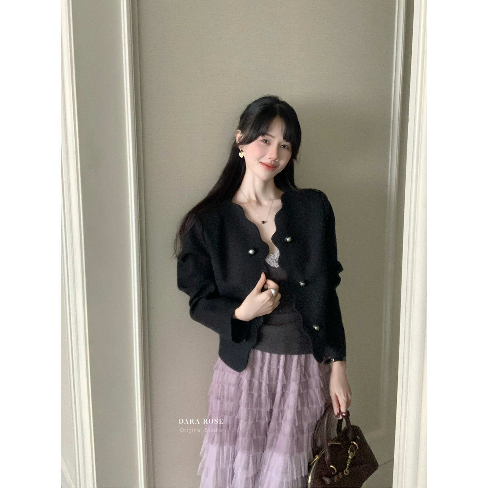 DARA ROSE-毛呢外套小香风独特超好看法式氛围短外套K5881