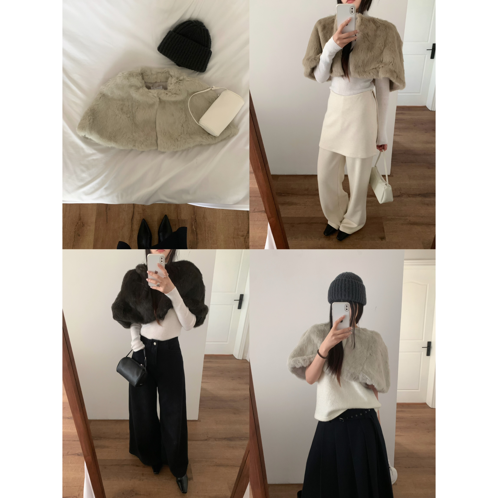 JIN.C/NEVER-法式高级感千金风简韩气质款兔毛披肩w3019