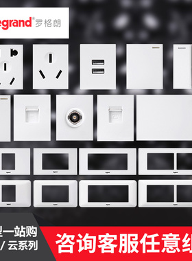 TCL罗格朗118型模块开关面板白色自由组合5孔1开小二开