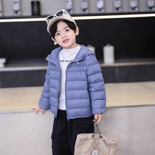 90绒儿童轻薄羽绒服男童女童宝宝小童中大童白鸭绒童装短款外套潮