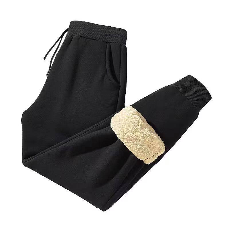 冬季加绒加厚裤子男士休闲运动长裤卫裤男冬天羊羔绒保暖裤子束脚