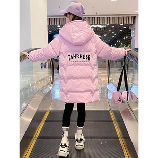 女童羽绒棉服冬季新款亮面免洗中大童棉袄加绒加厚防水防风外套
