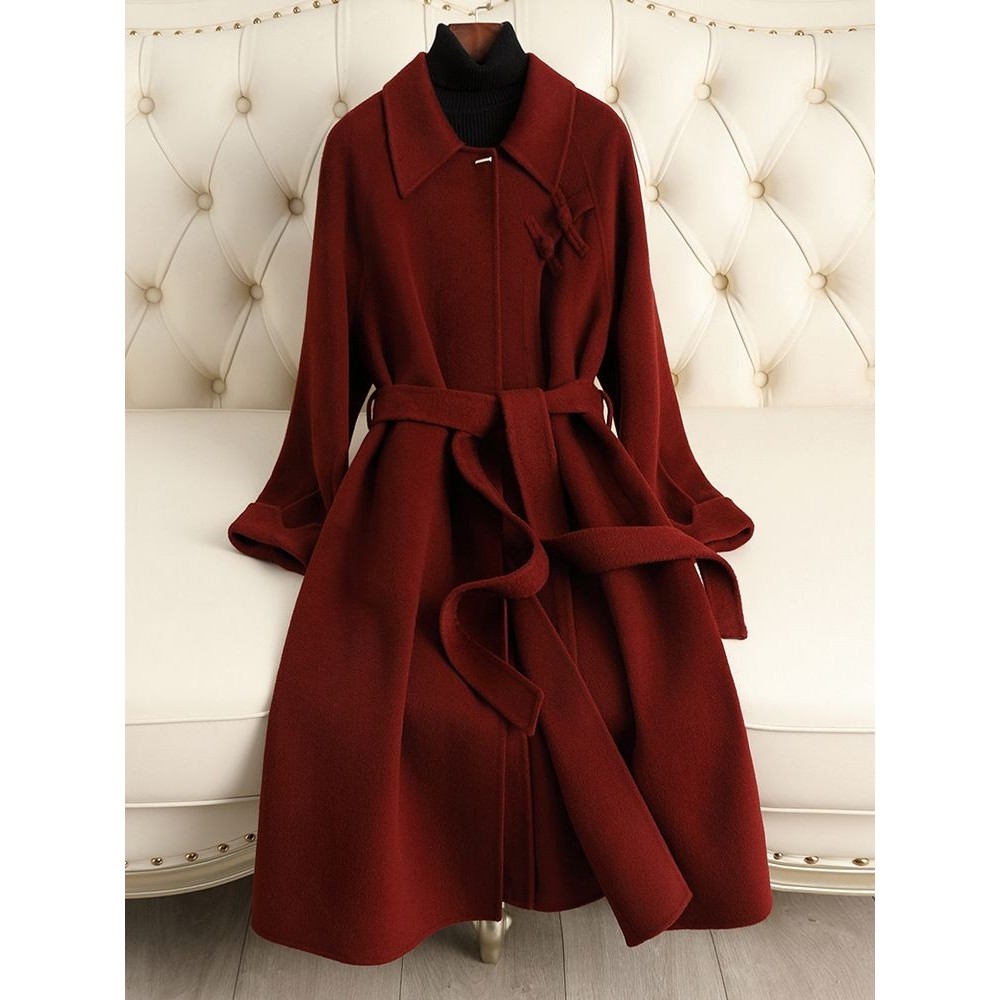 双面绒羊毛大衣女中长款2025秋冬新款修身气质高级感毛呢外套女批,女装/女士精品,毛呢外套,淘宝优惠券,粉丝福利购,淘宝优惠卷