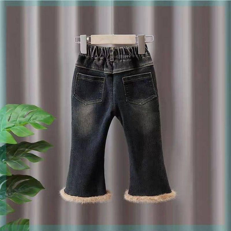 女童秋冬牛仔裤2025新款洋气儿童3到5岁加绒喇叭裤小童一体绒长裤,童装/婴儿装/亲子装,儿童牛仔裤,淘宝优惠券,粉丝福利购,淘宝优惠卷