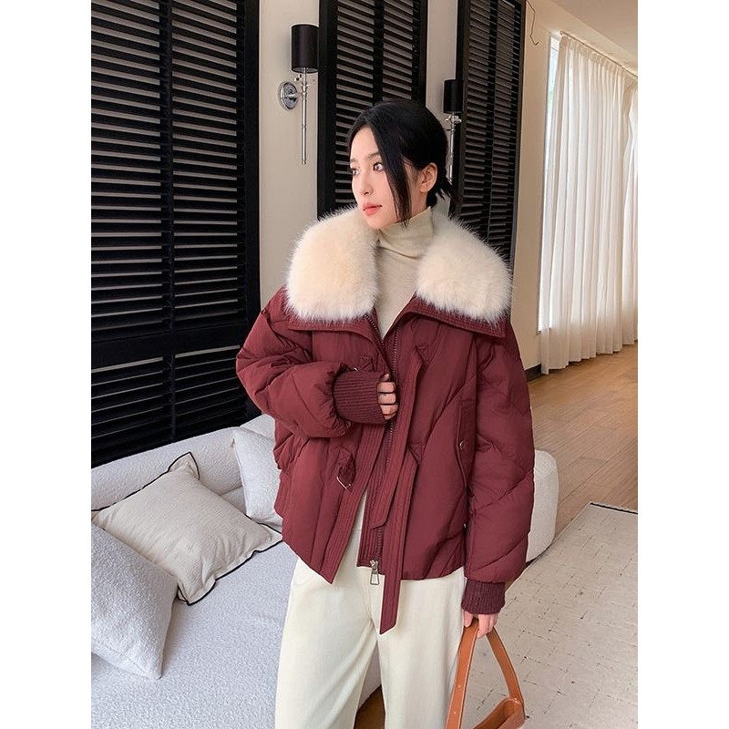 2025冬季新款羽绒棉服女短款加厚棉衣时尚百搭宽松大毛领棉袄外套,女装/女士精品,皮草,淘宝优惠券,粉丝福利购,淘宝优惠卷