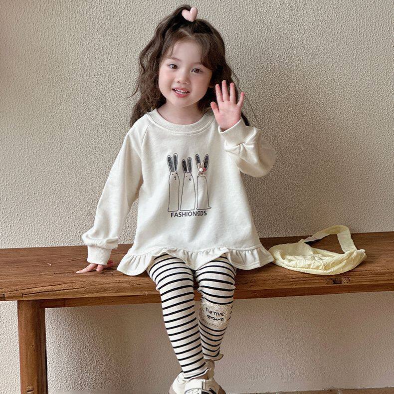 女童上衣春秋2025新款洋气衣服儿童韩版裤子女宝宝春装卫衣