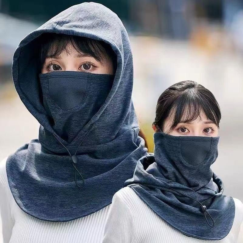 冬天防风面罩男保暖头套帽骑行加绒围脖女脖套帽子围巾一体套头帽
