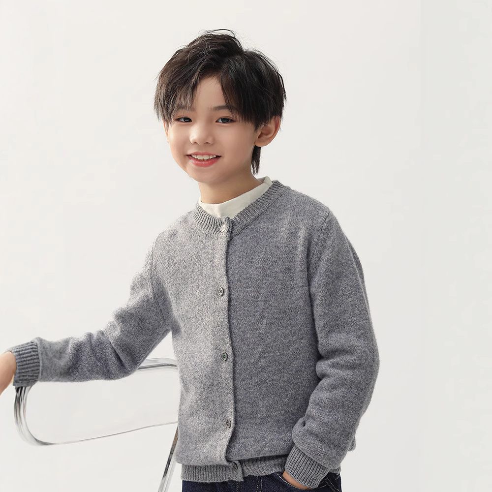 秋冬季儿童羊毛衫开衫纯羊毛衫男童毛衣外套女童厚款羊毛时尚开衫