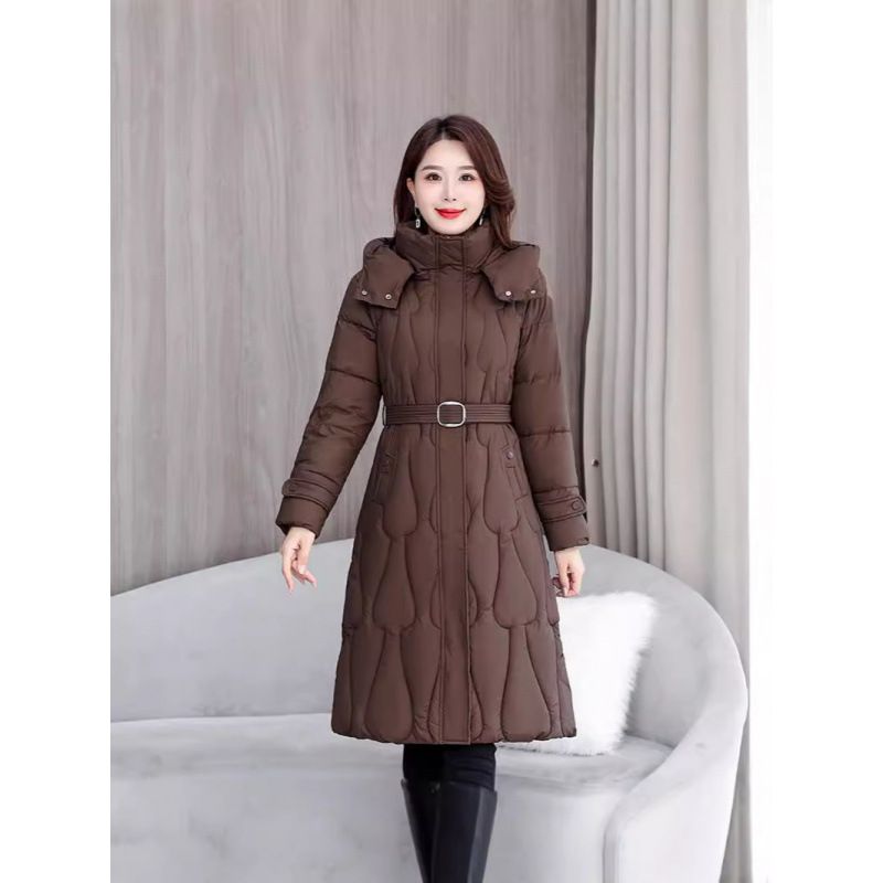 羽绒棉服女长款过膝新款加厚棉袄收腰显瘦保暖冬季棉衣女外套